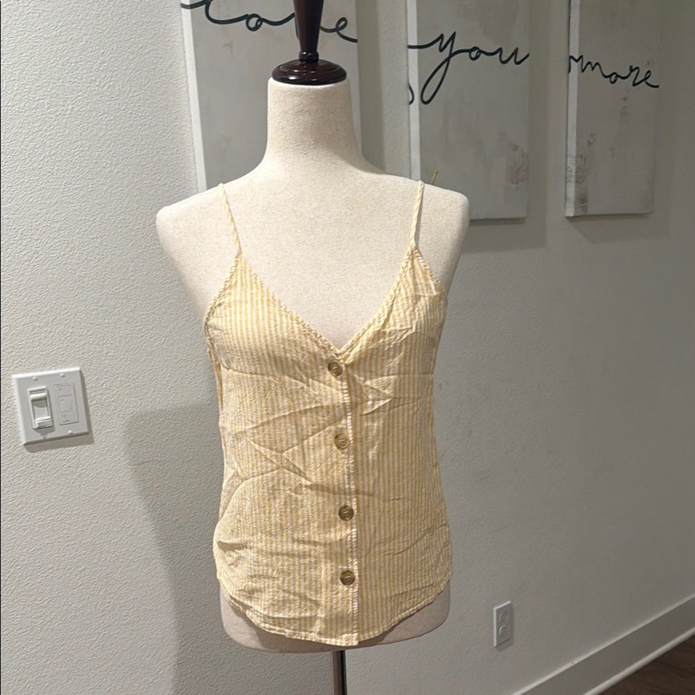 bp Yellow Striped Button-Front Cami